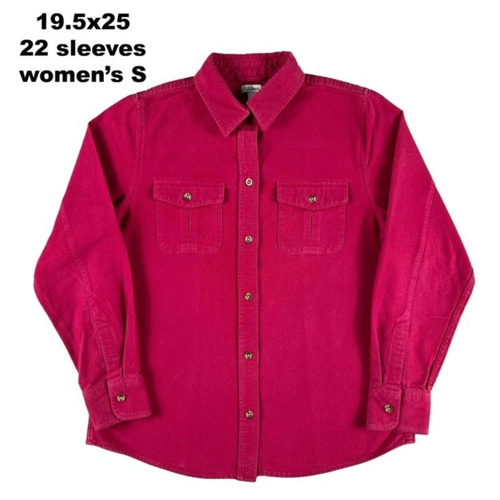 L.L.Bean Women's Small Chamois Flannel Button Up Shirt Adobe Rose Heavy Workwear